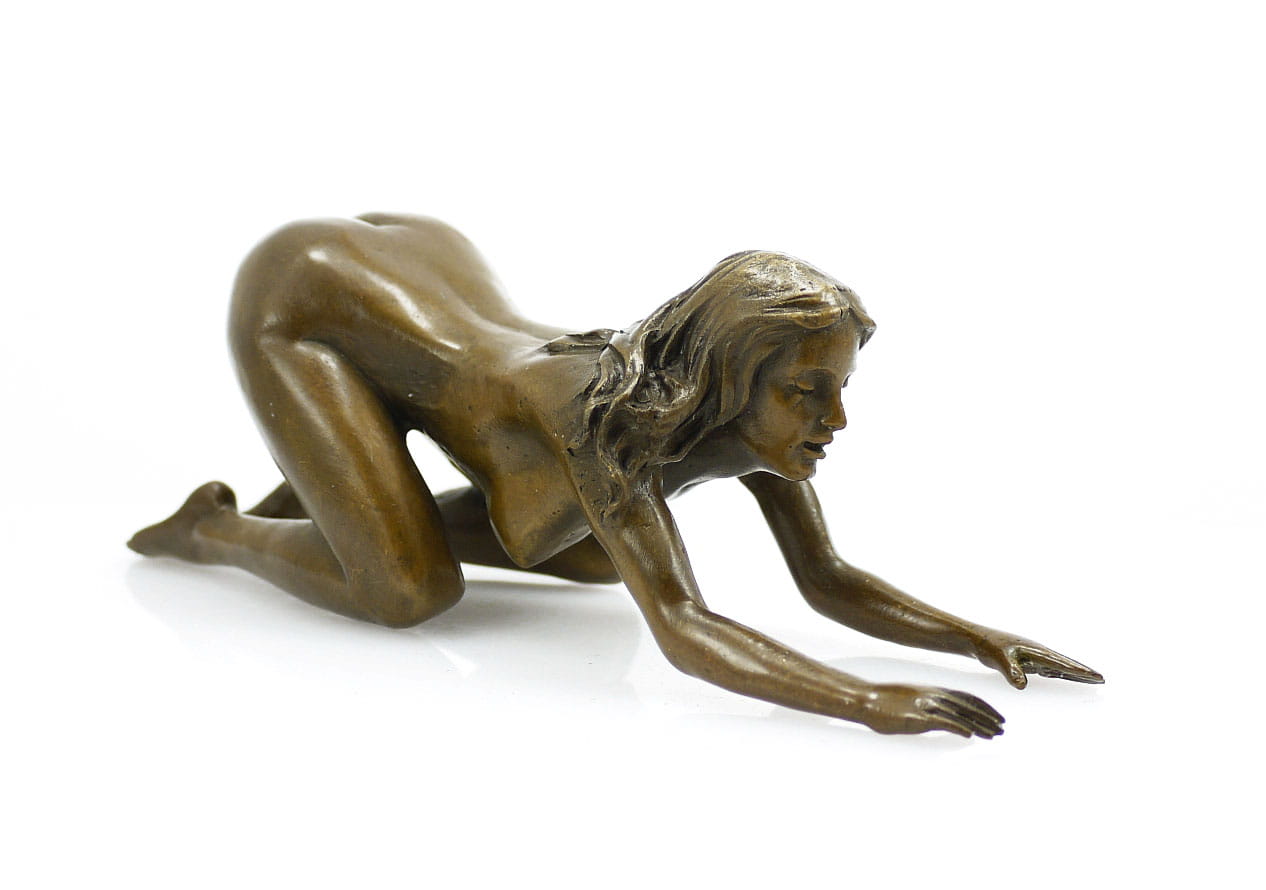 Bronze sculpture lesbian lovers erotic art female nude