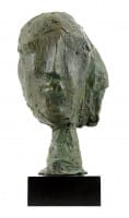 Abstract Bronze Head on a marble base after Henry Moore