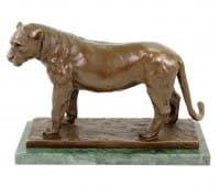 Nubian Lioness - signed Rembrandt Bugatti - limited Animal Bronze