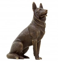 German Shepherd Dog - Animal Figurine - Bronze Miniature - signed Milo