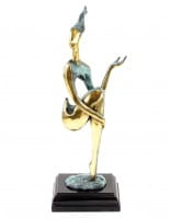 Abstract Bronze Nude - The Sitting One II - signed M. Nick