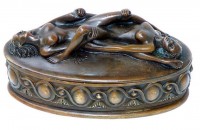 Erotic Bronze tin - The Lesbian Couple, after Milo, signed