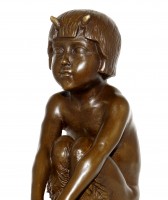 Art Deco Sculpture - Un faune assis (1930) - Satyr / Faun