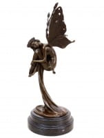 Bronze Fairy - Dreaming Fairy in a Gown - Signed Césaro - Limited