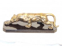 Creeping Panther - Stunning Animal Bronze - on marble base