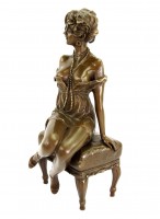 Art Deco Figurine - Twenties Erotic Nude - signed Milo