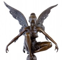 Fairy Bronze - Playing Bronze Fairy - sign. Césaro