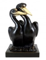 Art Deco Bronze Figurine - Two Pelicans - Alexandre Kelety