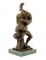 Homoerotic Bronze Statue - Belligerence - Signed Milo