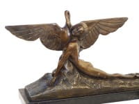 Art Deco Bronze Statue - Leda and Swan - A. Gennarelli