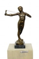 Art Nouveau Bronze - Boy with Catapult - W. R. Dick