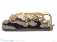 Creeping Panther - Stunning Animal Bronze - on marble base