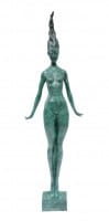 Slender Woman Nude of Bronze - Floating Girl - signed by Milo