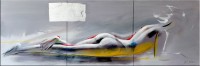 Erotic Nude Silhouette on Canvas - Martin Klein