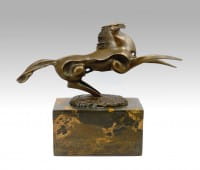 Bronze Sculpture - Dynamic Stallion - signed Milo