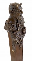 Vienna Bronze Sculpture - Bust of a Faun - Bergmann Seal