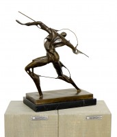 Futurism Bronze Figure - Warrior with Spear - signed U. Boccioni