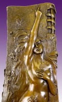 Art Nouveau bronze - Vase with Nudes - signed G. Flamand