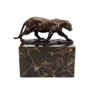 Walking Panther (1904) - Signed Bugatti - Bronze Animal Figurine