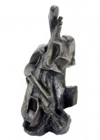The Cello Player (1912–1913) - Otto Gutfreund - Bronze Statue - Cellista