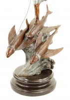 Limited Art Nouveau Bronze Statue - Elf Riding on Flying Fish by Milo