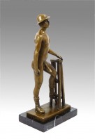 Erotic Sculpture - Naked man wearing Shoes and hat - by M. Nick
