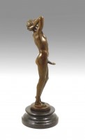 Erotic Bronze - Standing man with erected phallus - by M. Nick
