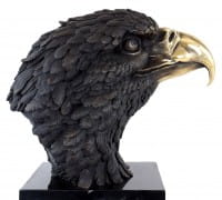 XXL Bronze Animal Sculpture - Sea Eagle on Marble - sign. Milo