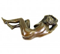 Sleeping Nude - Erotic Female Figurine - Sculpture by J. Patoue