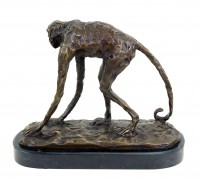 Walking Ape - Signed Bugatti - Bronze Animal Figurine - Statue