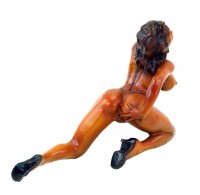 Erotic Girl Donna - signed J. Patoue - Sexy Bronze Figurine - Statue