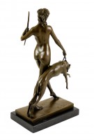 Bronze Sculpture - Diana and Hound - sign. Edward McCartan