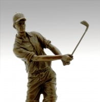 Cup / Sports Trophy - The Golfer - made of Bronze, signed Milo