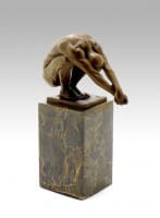 Abstract Bronze Sculpture - Dive - signed Milo