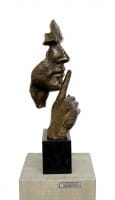 Silence - Modern Bronze Sculpture - Homage to S. Dali, signed