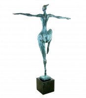 Modern Art Nude Bronze on Marbelbase - Abstract Statue signed Milo