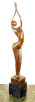 Modern Art Nude Bronze signed Milo on Marblebase