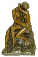 Large Bronze Sculpture - The Kiss - signed Auguste Rodin
