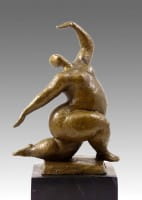 Modern Art bronze sculpture squating nude dancer from Milo