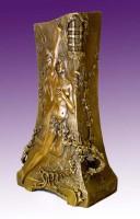 Art Nouveau bronze - Vase with Nudes - signed G. Flamand