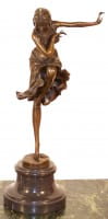 Art Deco Bronze Dancer while posing on Marble - D.H. Chiparus