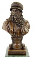 Leonardo Da Vinci Bust - Limited Bronze Statue - Signed Milo