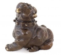 Bronze Animal Sculpture - Scratching English Bulldog - Viennese
