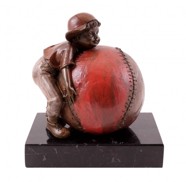 Bronze Statuette - Boy with Baseball - sign. M. Klein