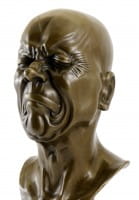 Bizarre Bronze Bust - Head with narrowed Eyes - Messerschmidt