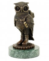 Steampunk Owl / Eagle Owl / Bird - Animal Figurine - signed M. Klein