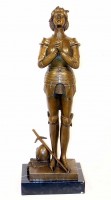 Art Deco Bronze - Jeanne d'Arc brave warrior - M. Mercié signed