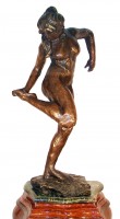 Large Sculpture - Dancer looking at her right foot - sign. Degas