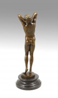Erotic Bronze - Standing man with erected phallus - by M. Nick