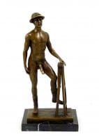 Erotic Sculpture - Naked man wearing Shoes and hat - by M. Nick